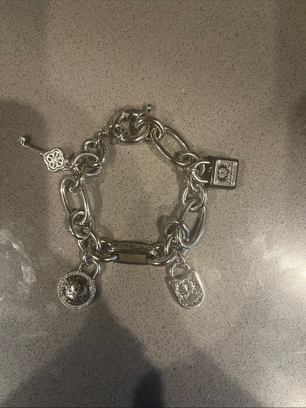 MY FLAT IN LONDON Silver tone Charm Link Bracelet -